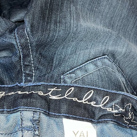 YAL YOUTH AGAINST LABELS Low Rise Studded Flare Blue Jeans Sequined Pocket 27X30 - Picture 13 of 16